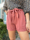 Charli Belted Shorts-Brick