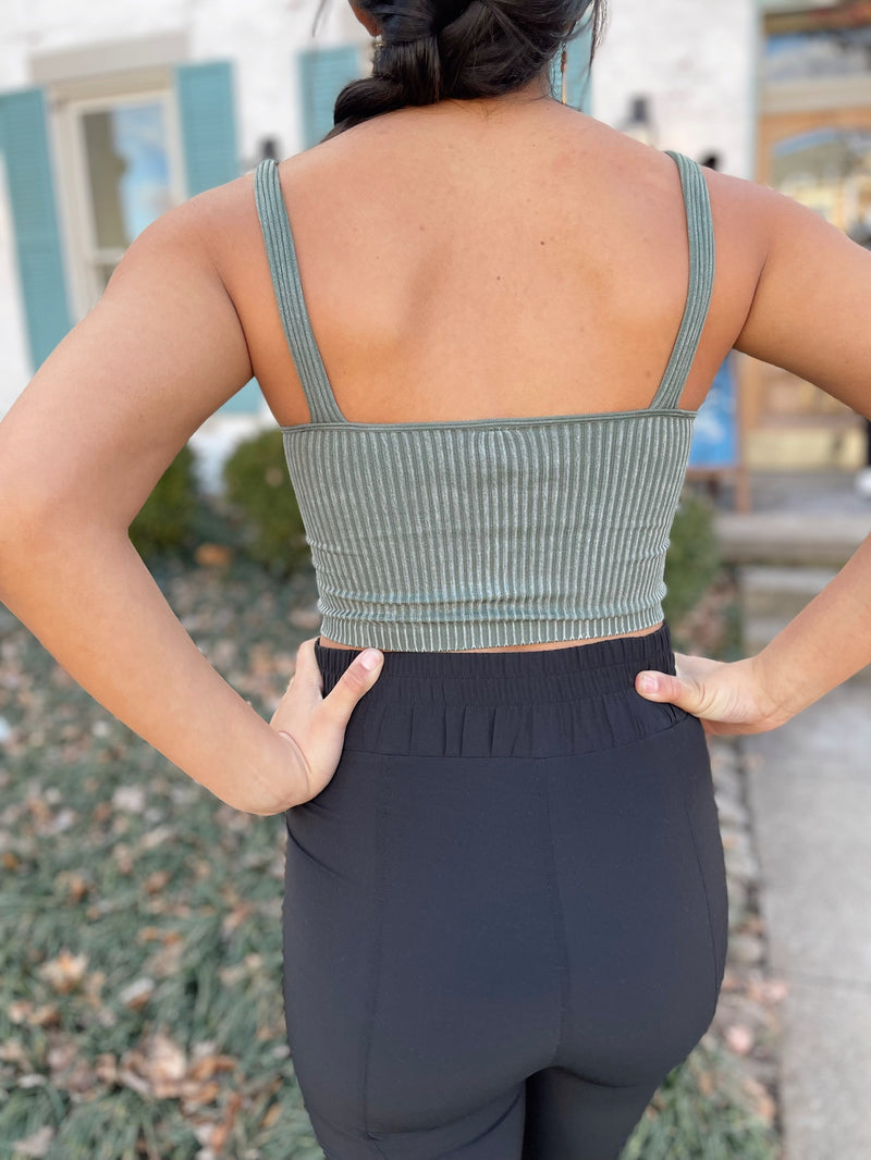 Mona Seamless Ribbed Brami-Sage