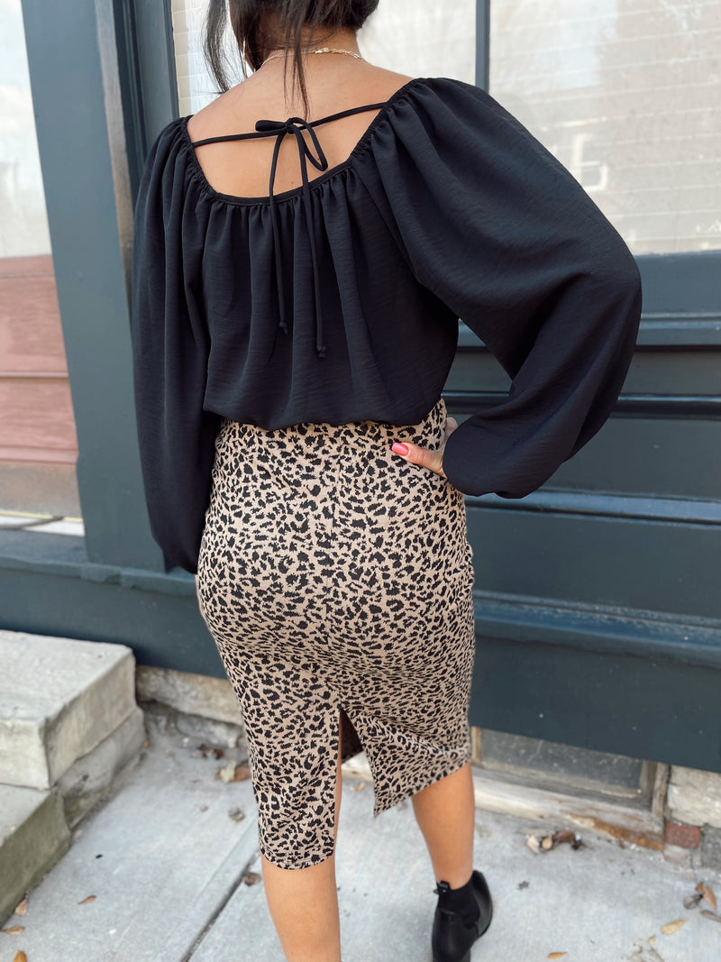 Lina Cheetah Midi Skirt