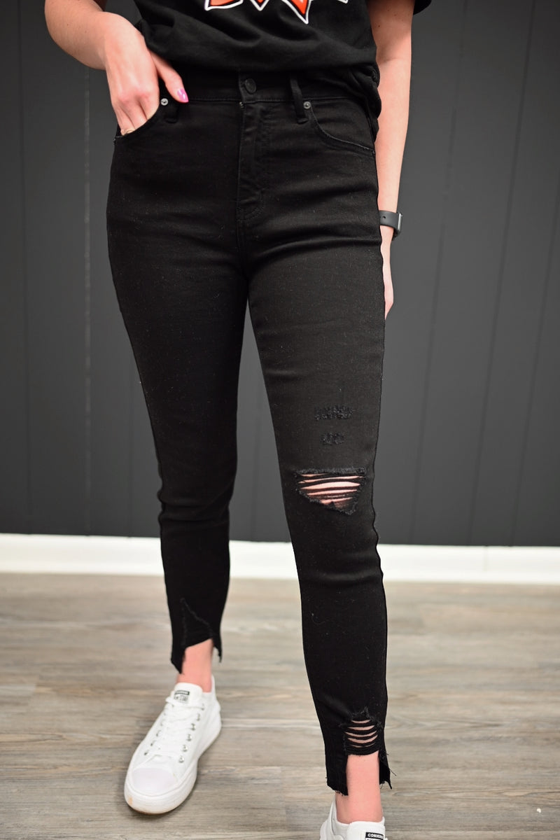 Azariah High Rise Skinny Jean-Black