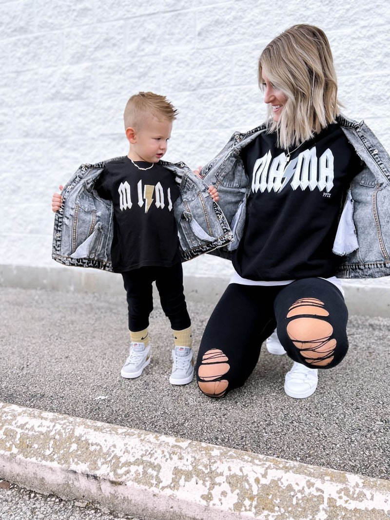 Mama Lightening Bolt Crew Neck