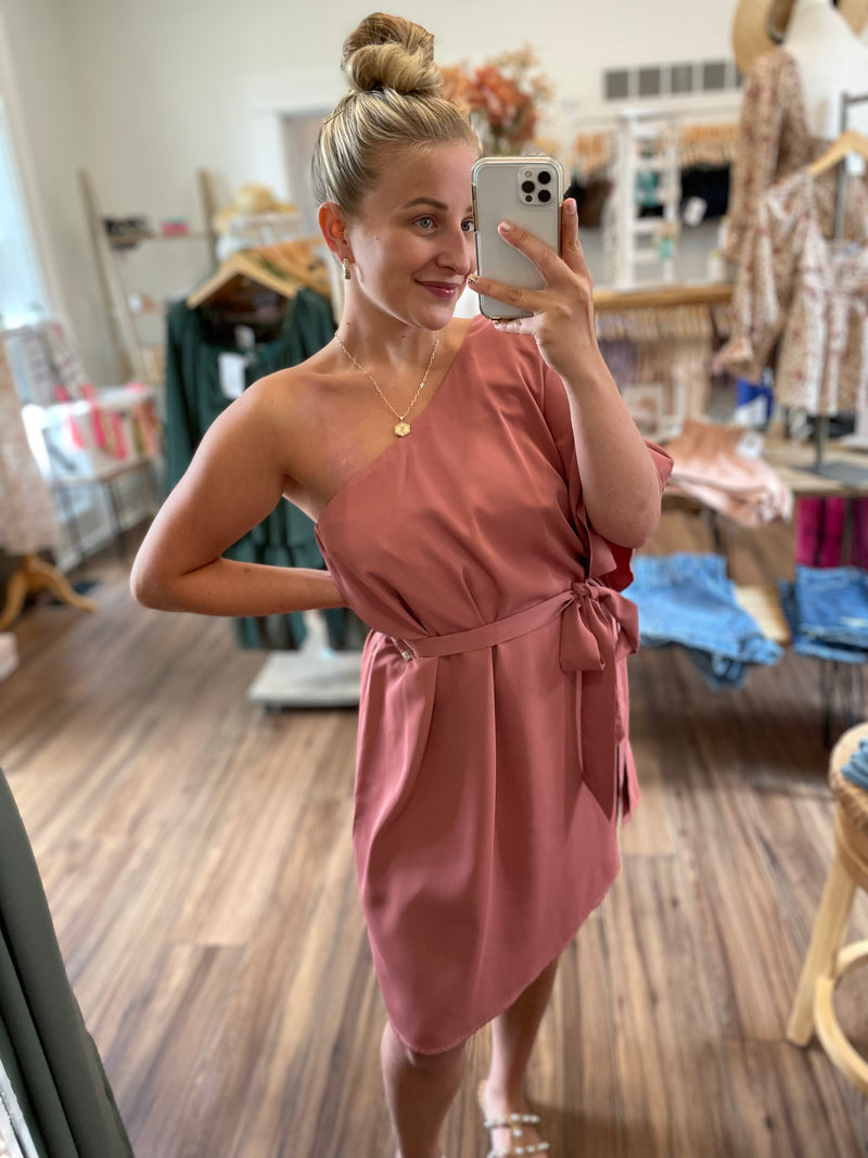 Wedding Date One Shoulder Dress