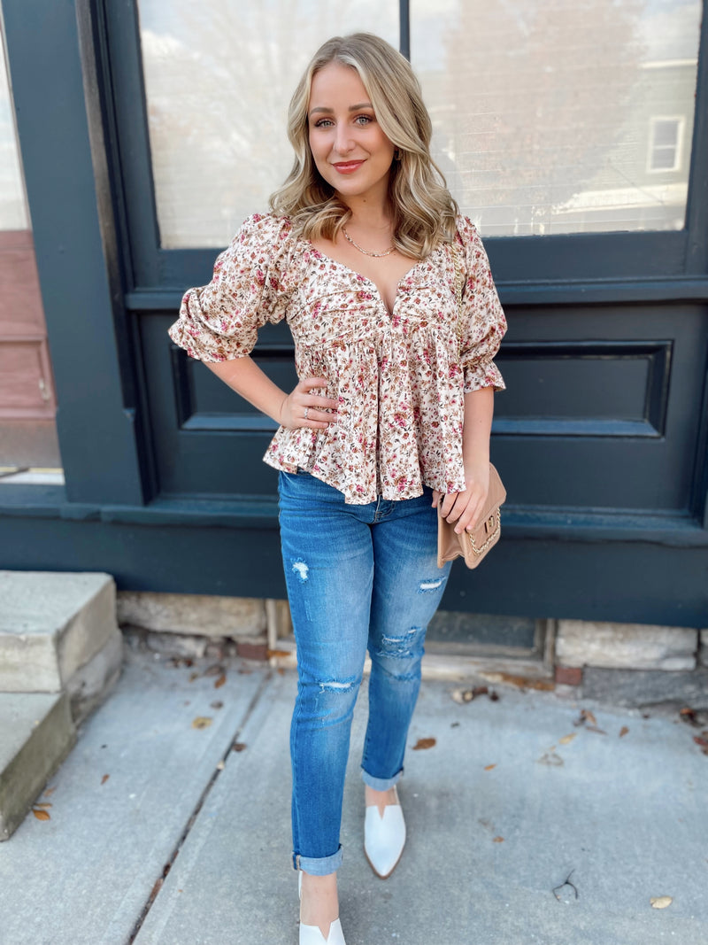 Halle Floral Print Top