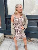 Lenna Floral Tiered Dress- Brown