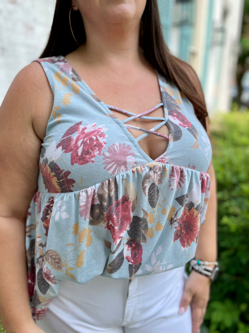 Rochelle Floral Print Babydoll Top