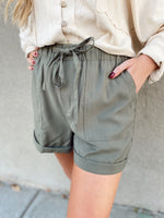 Lauryn Twill Shorts-Olive