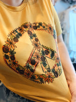 Floral Peace Sign Graphic Tee
