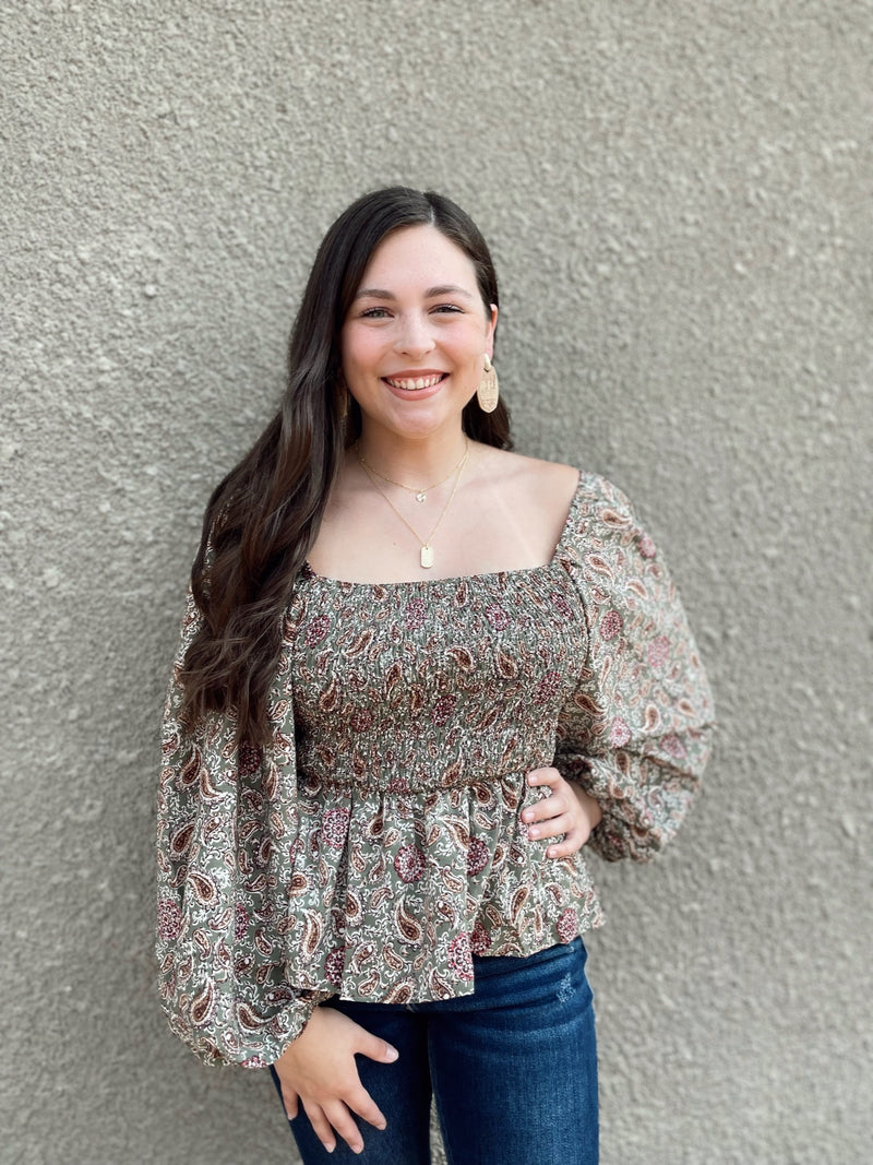Ozzy Smocked Peplum Top