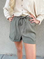 Lauryn Twill Shorts-Olive