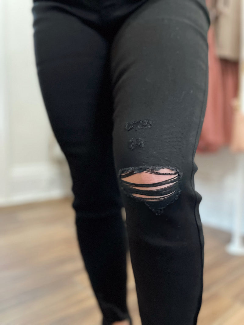 Azariah High Rise Skinny Jean-Black