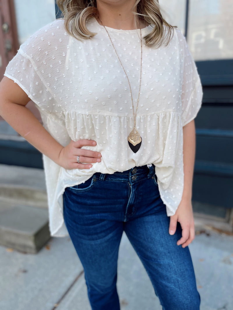 Kennedy Swiss Dot Top-Cream