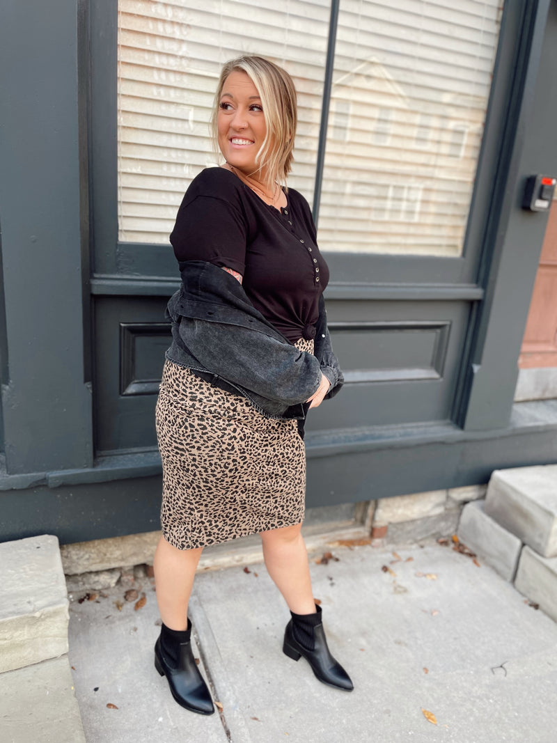 Lina Cheetah Midi Skirt