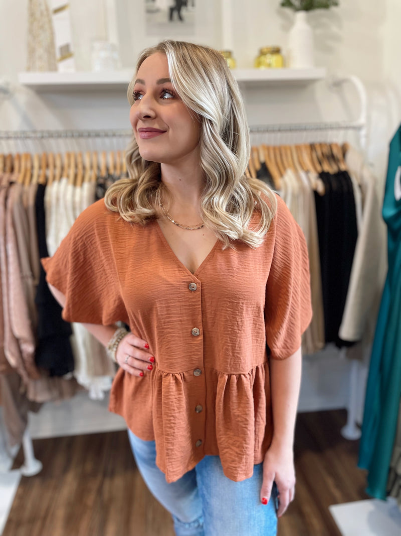Rammona Peplum Blouse-Amber