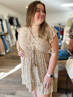 Kynlee Button Front Dress-Cream