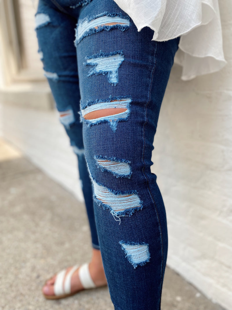 Mia Distressed Dark Wash Jeans
