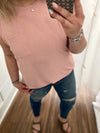 Reanna Rib Textured Tank Top-Mauve