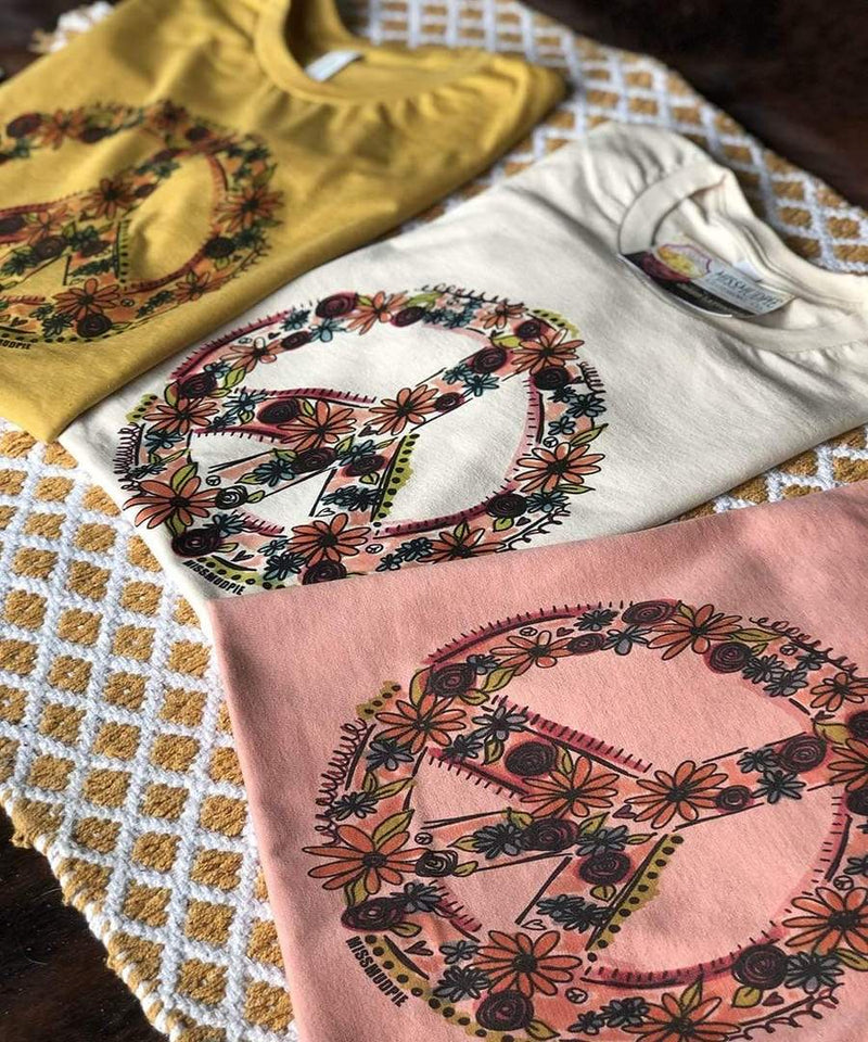 Floral Peace Sign Graphic Tee
