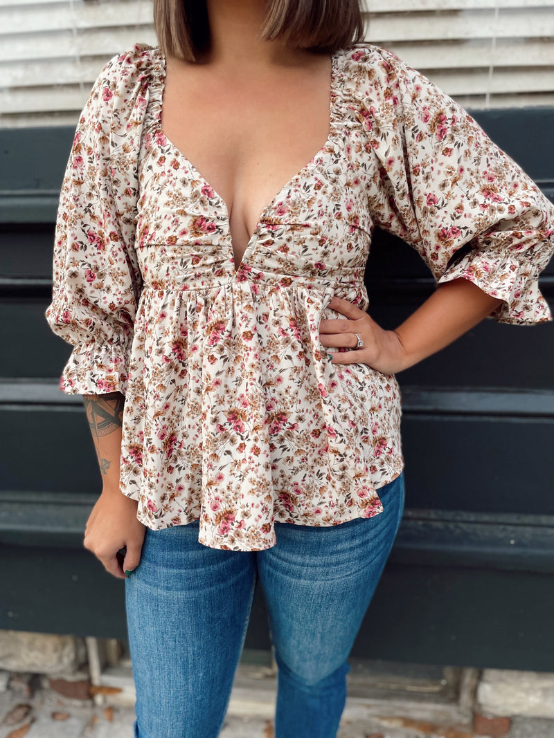 Halle Floral Print Top