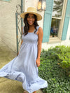 Gracie Smocked Sleeveless Maxi Dress-Elephant Blue