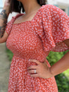 Easy On Me Midi Dress-Coral