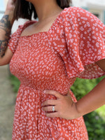 Easy On Me Midi Dress-Coral