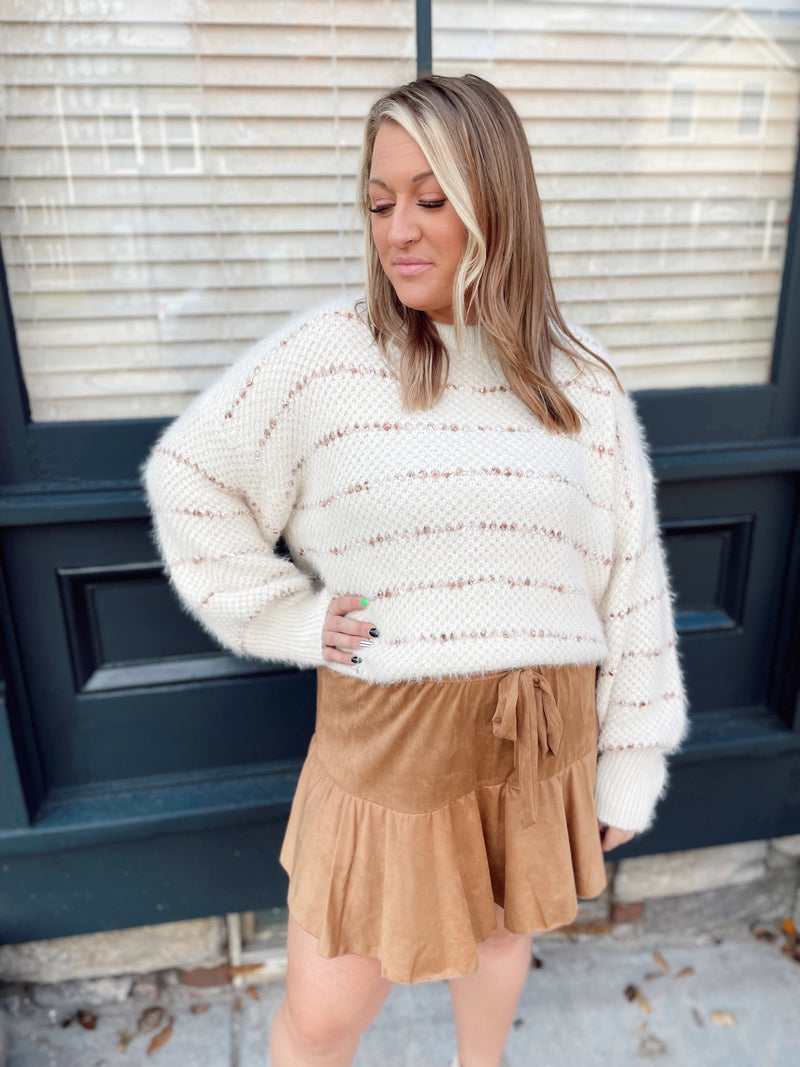 Rayna Suede Tiered Skort