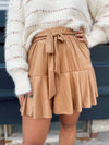 Rayna Suede Tiered Skort