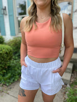Serenity Athletic Cropped Tank-Dusty Coral