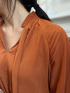 Fay Mock Neck Dress-Rust