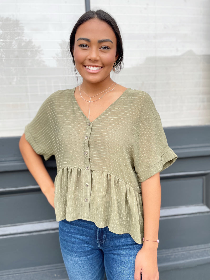 Sasha Striped Button Down Top