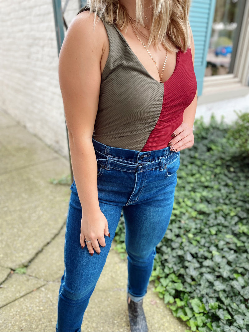 Cara Color Block Contrast Bodysuit