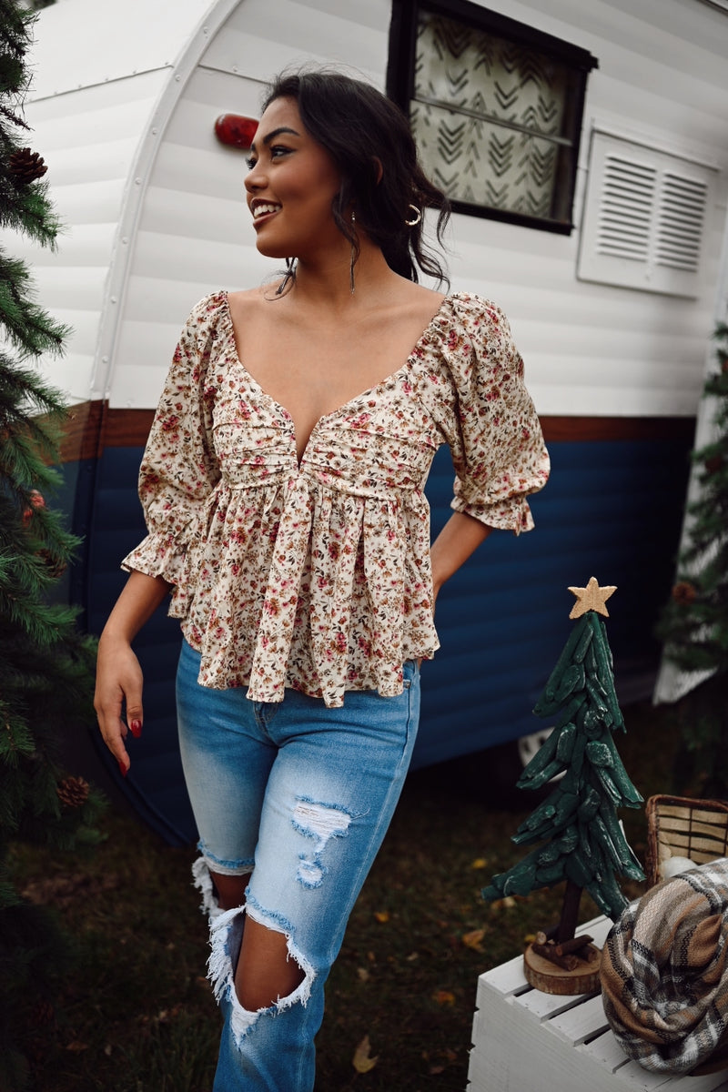 Halle Floral Print Top