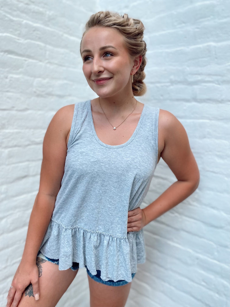 ZZZ Poppie Leopard Tank- Light Grey