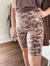 Delta Spotted Jacquard Highwaist Biker Shorts-Iris/Bark
