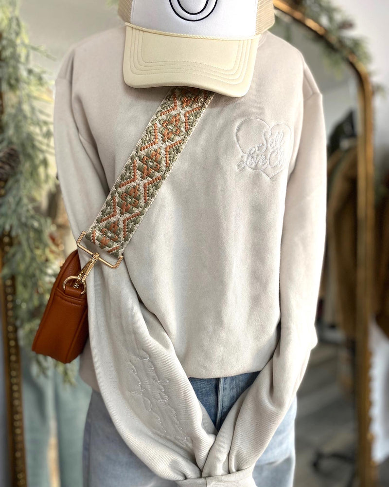Self Love Club Crewneck With Sleeve Detail