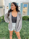 Elle Ribbed Bodysuit-Charcoal
