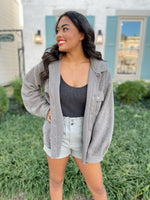 Elle Ribbed Bodysuit-Charcoal