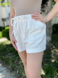 Lauryn Twill Shorts-Off White