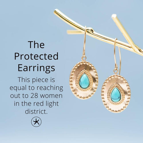 Protected Earrings in Turquoise