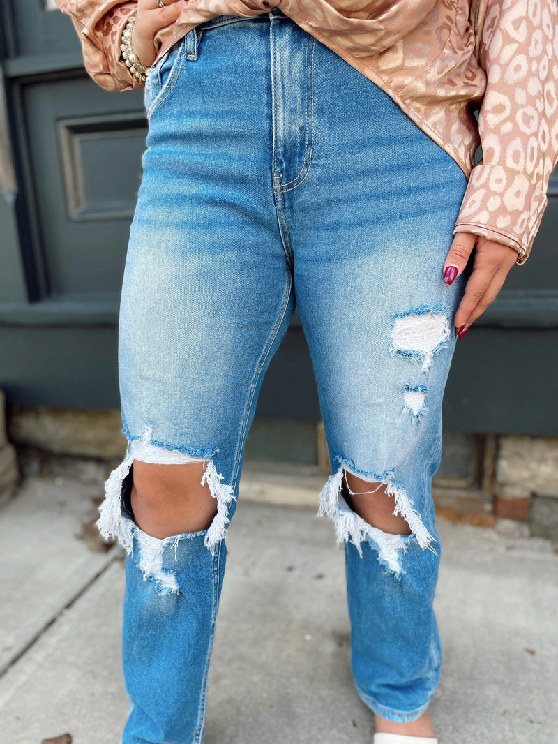 Haylie High Rise Straight Leg Jeans