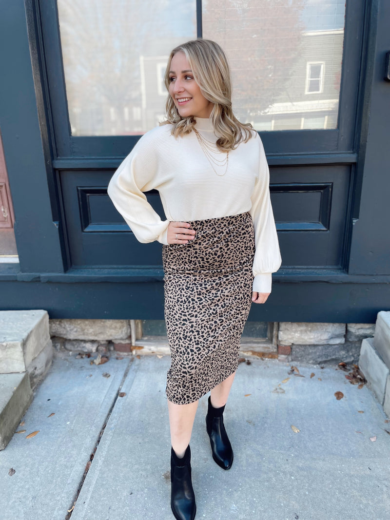 Lina Cheetah Midi Skirt