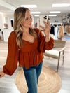 Posh Polka Dot Texture Top-Spice