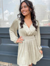 Nicole Long Sleeve Satin Dress