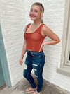 Mira Knit Crop Top- Rust