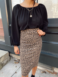 Lina Cheetah Midi Skirt