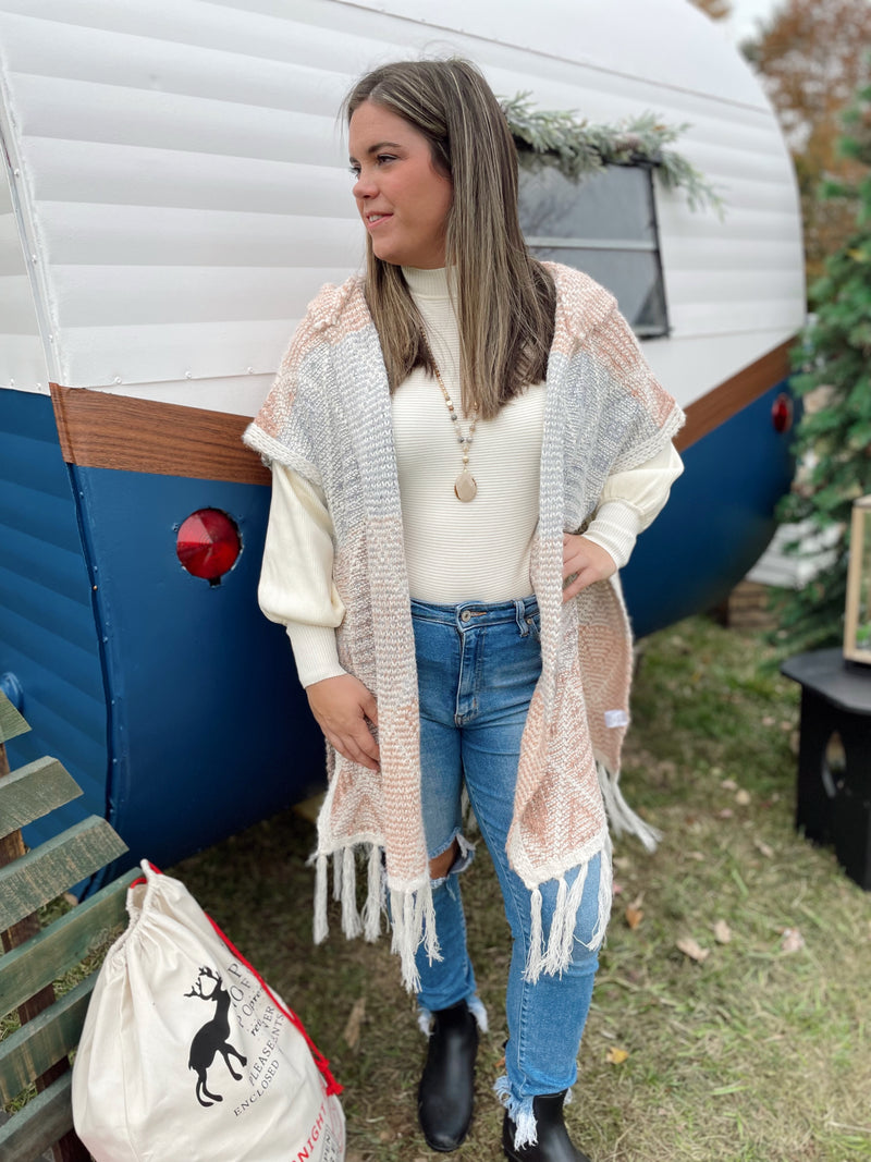 Maia Aztec Hooded Pancho