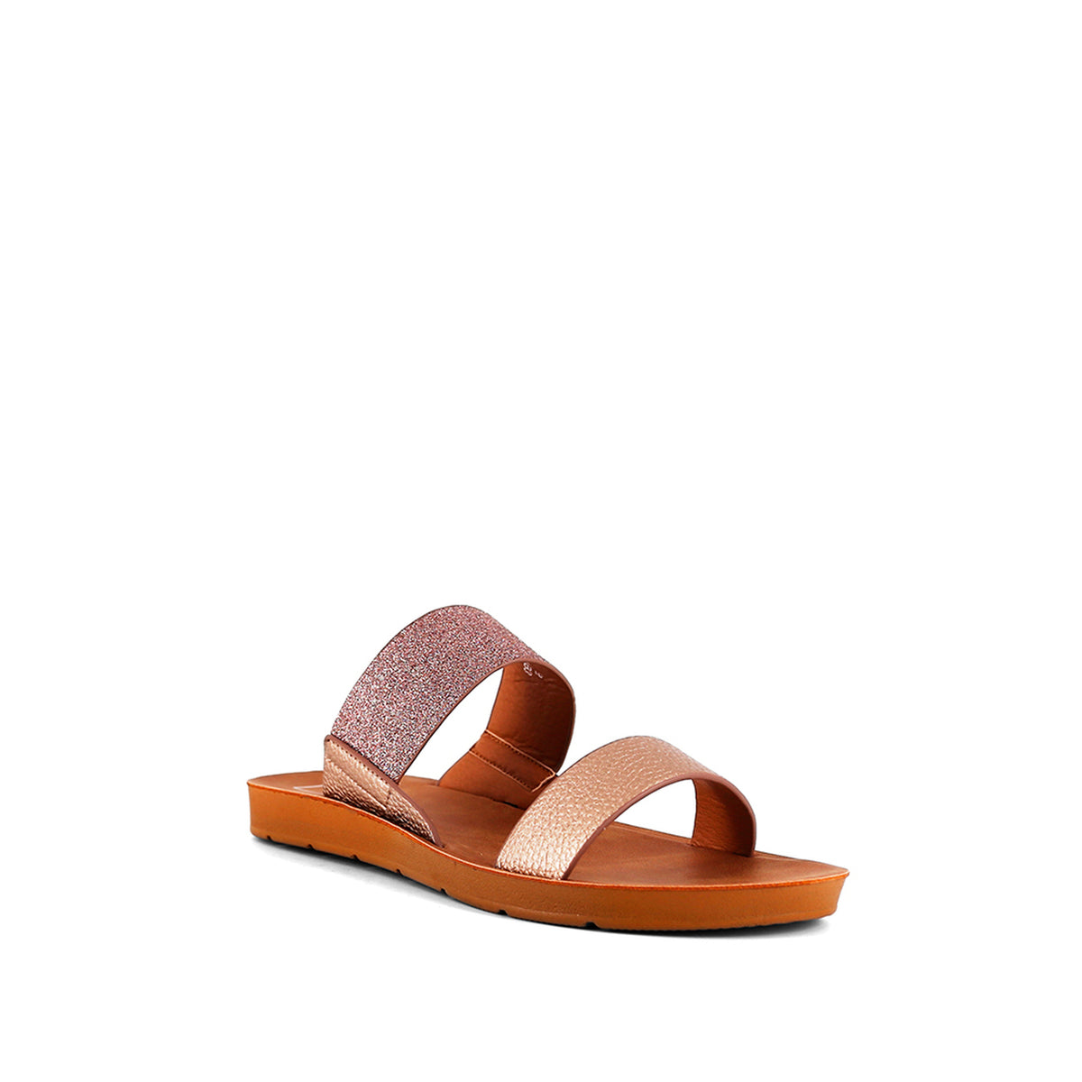 Carmen Two Strap Sandal- Rose Gold