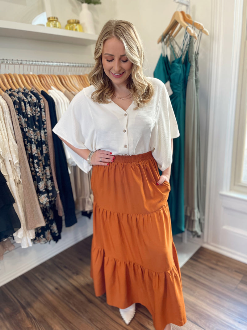Frankie Tiered Maxi Skirt-Amber
