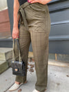 Boss Lady Olive Plaid Pants