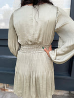 Nicole Long Sleeve Satin Dress